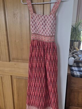 Faherty Gracie Patterned Maxi Dress In Shades Of Pink